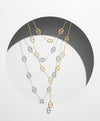 Chunky gold chain necklace with charms heart star and evil eye details