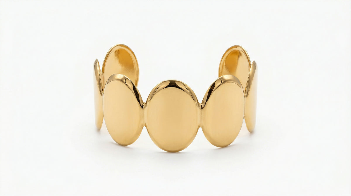 Bracelet Manchette Doré Ovale