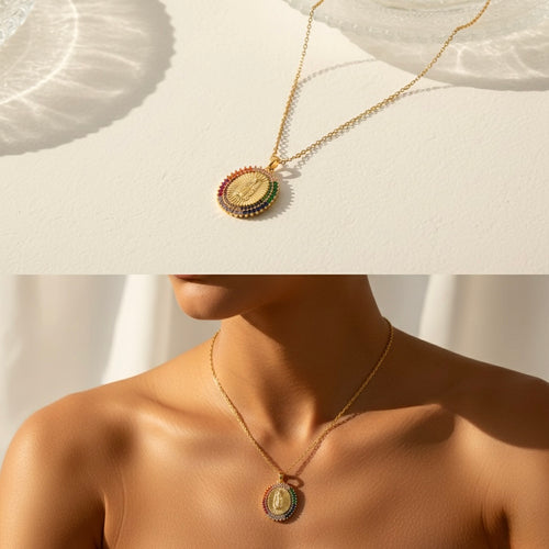 Sacred Medallion Necklace – vierge marie