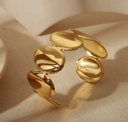 Bracelet Manchette Doré Ovale